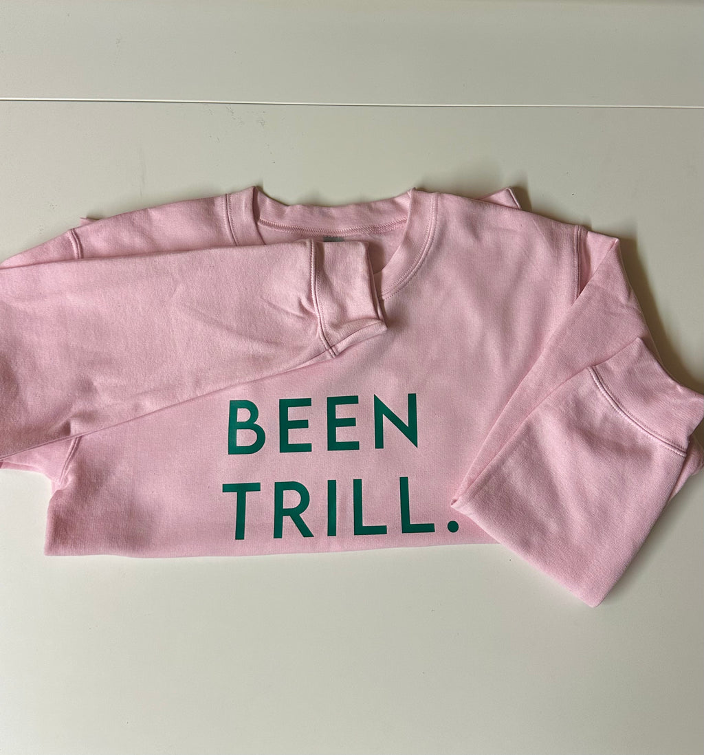 Been Trill Pink and Green Sweater