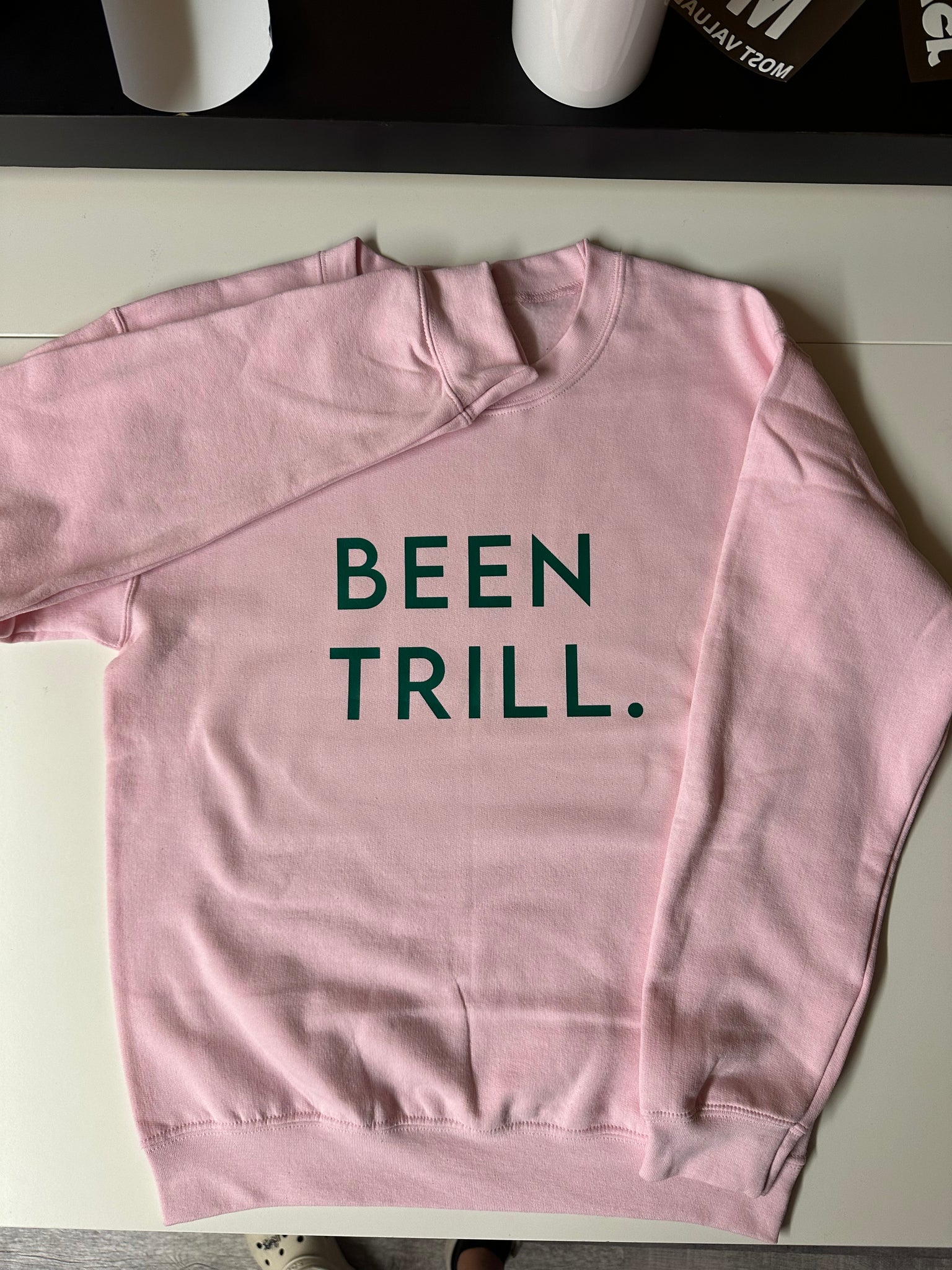 Been Trill Pink and Green Sweater